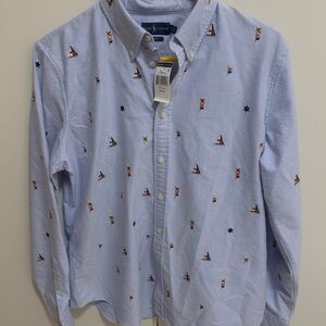 Ralph Lauren Nautical button down slim fit shirt size XL TG